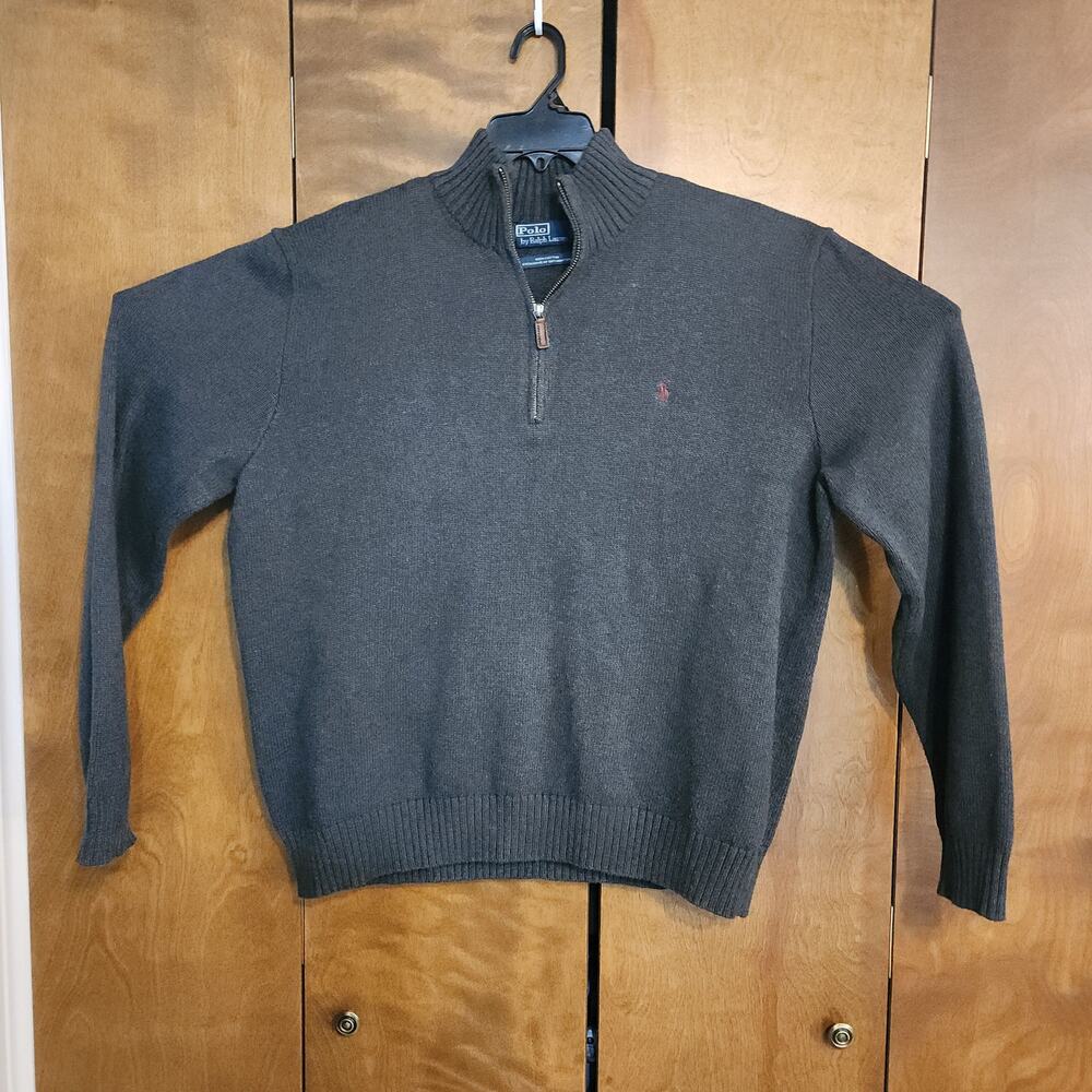 76.  Polo Ralph Lauren LS‎ 1/4 zip Ribbed Collar Sweater Mens XL
